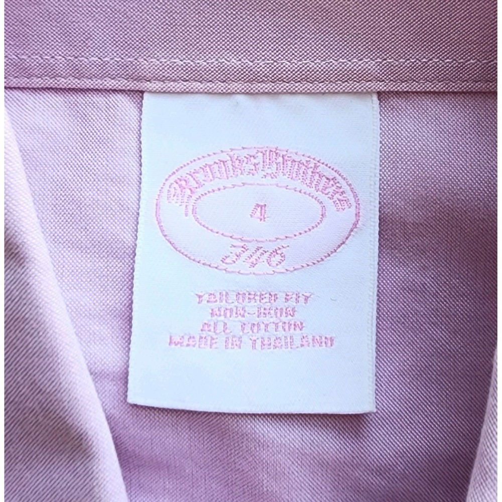 BROOKS BROTHERS 346 Size 4/Small Pink Short Sleeve Tailored Fit Non-Iron Shirt - Picture 5 of 8